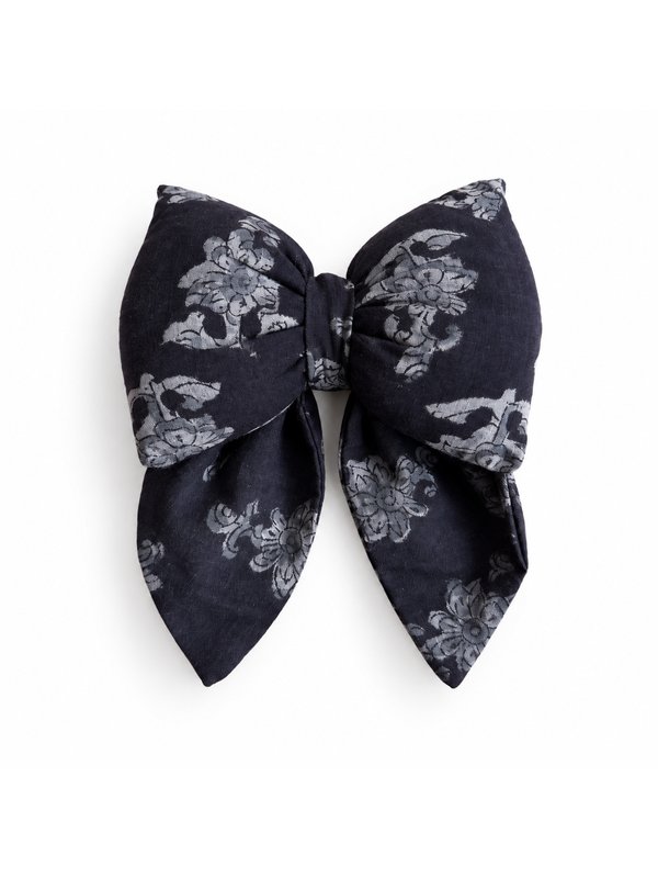 Charcoal Floral bow