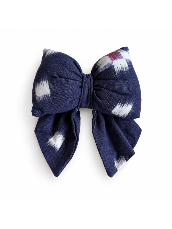 Midnight Ikat bow