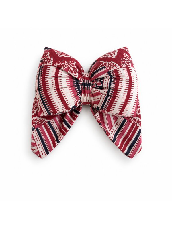 Red Block Stripe bow