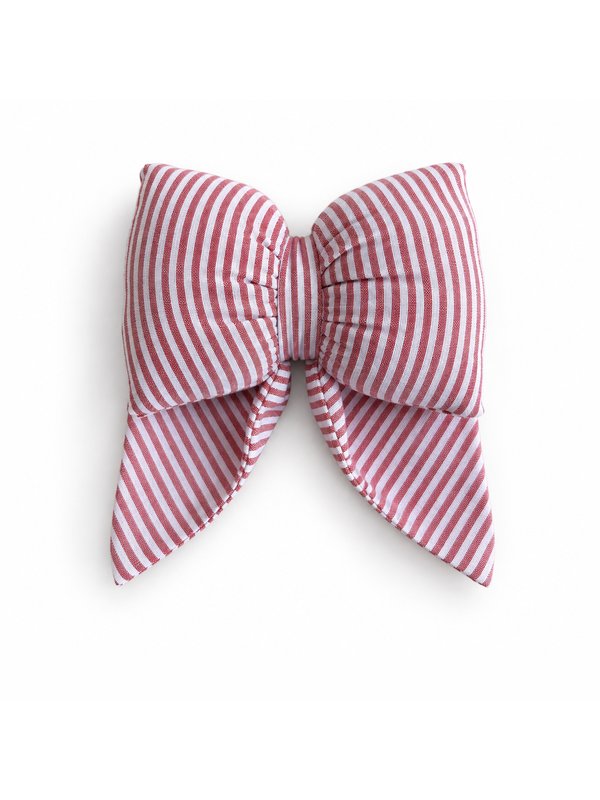 Red Ticking Stripe bow