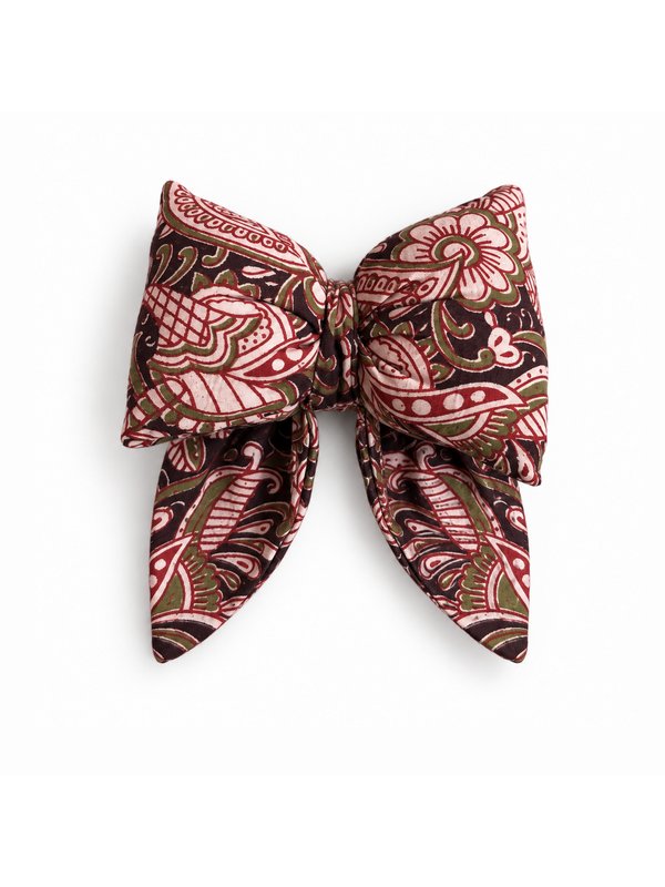 Red Paisley bow
