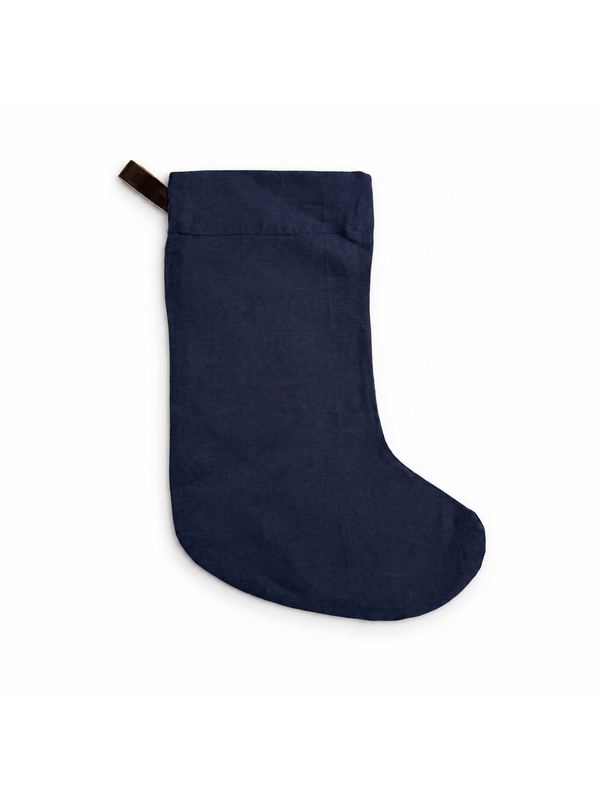 Navy stocking, top-down on white